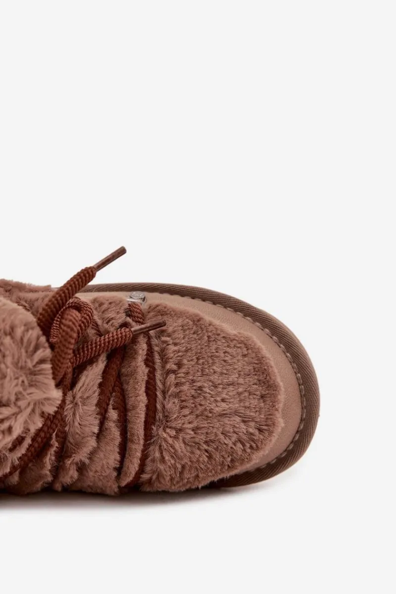 Hot D.Franklin Śniegowce Dziecięce Młodzieżowe Z Futerkiem DFSH370011 Brązowe Brązowy