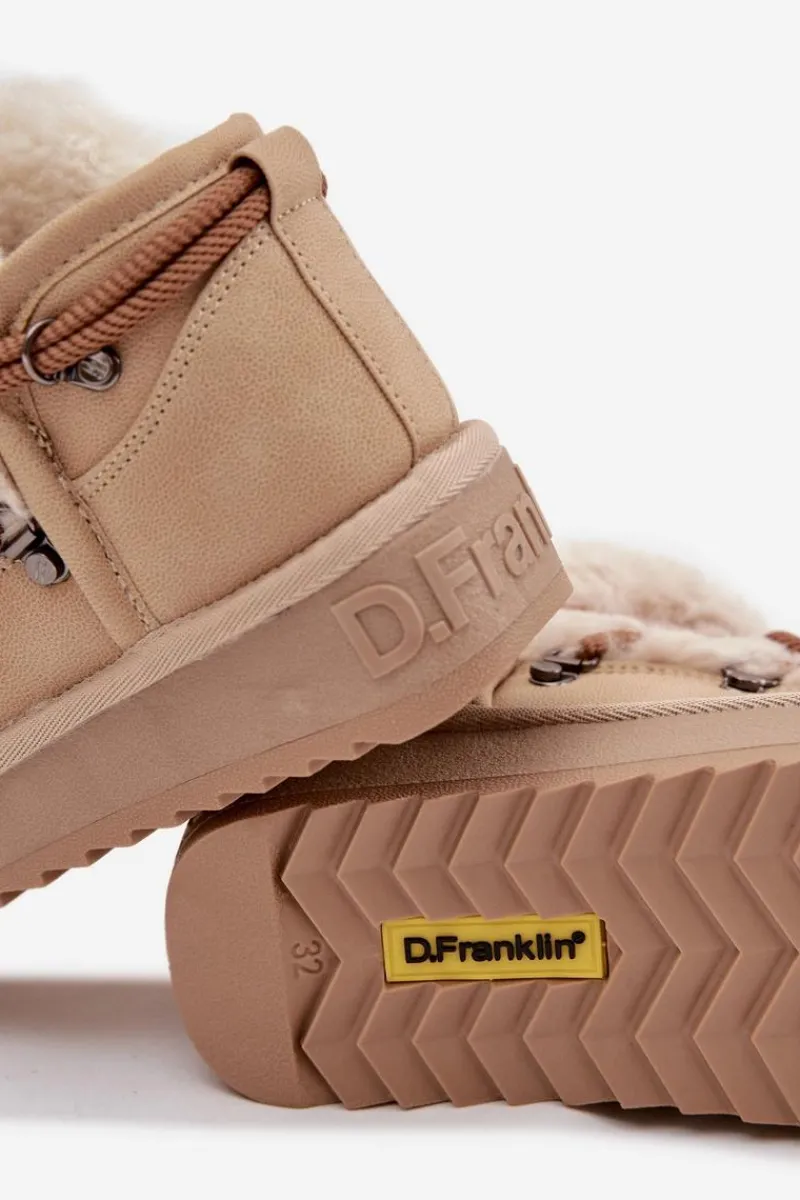 Dziewczęce|Dziewczęce>D.Franklin Śniegowce Dziecięce Młodzieżowe Z Futerkiem DFSH370011 Beżowe Beżowy