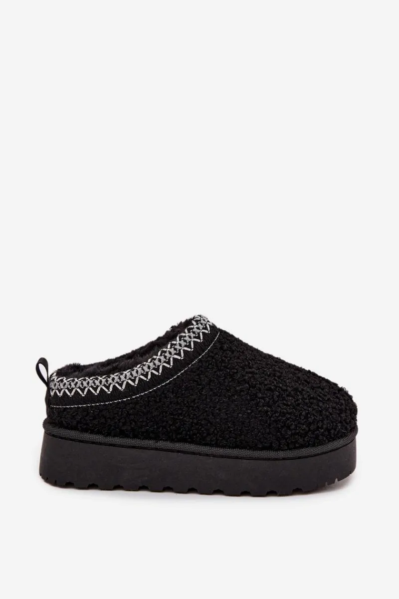 Sale Śniegowce Dziecięce Młodzieżowe Z Futerkiem Typu Baranek Czarne Selathiel Dzieci Dziewczęce|Dziewczęce