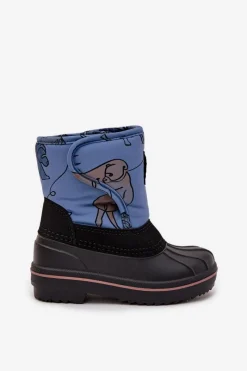 Chłopięce>Lee Cooper Śniegowce Dziecięce Na Rzep LCJ-25-10-3774 Niebieskie