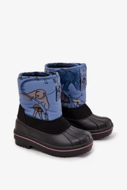 Chłopięce></noscript>Lee Cooper Śniegowce Dziecięce Na Rzep LCJ-25-10-3774 Niebieskie