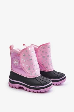 Chłopięce|Dziewczęce></noscript>Lee Cooper Śniegowce Dziecięce Na Rzep LCJ-24-44-2863K Różowe