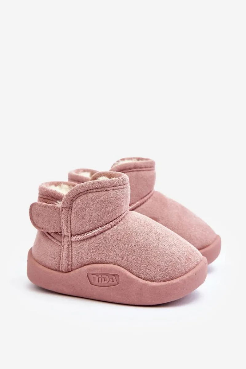 New Boto Śniegowce Dziecięce Ocieplane Futerkiem Różowe Benigna