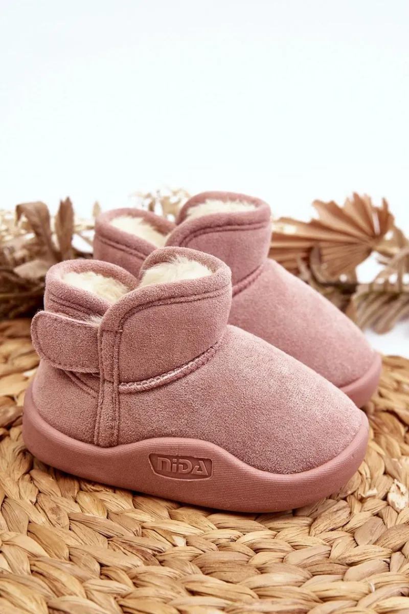 New Boto Śniegowce Dziecięce Ocieplane Futerkiem Różowe Benigna