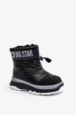 Online Śniegowce Dziecięce Ocieplane Na Suwak Czarne Big Star MM374195 Dzieci Chłopięce|Dziewczęce