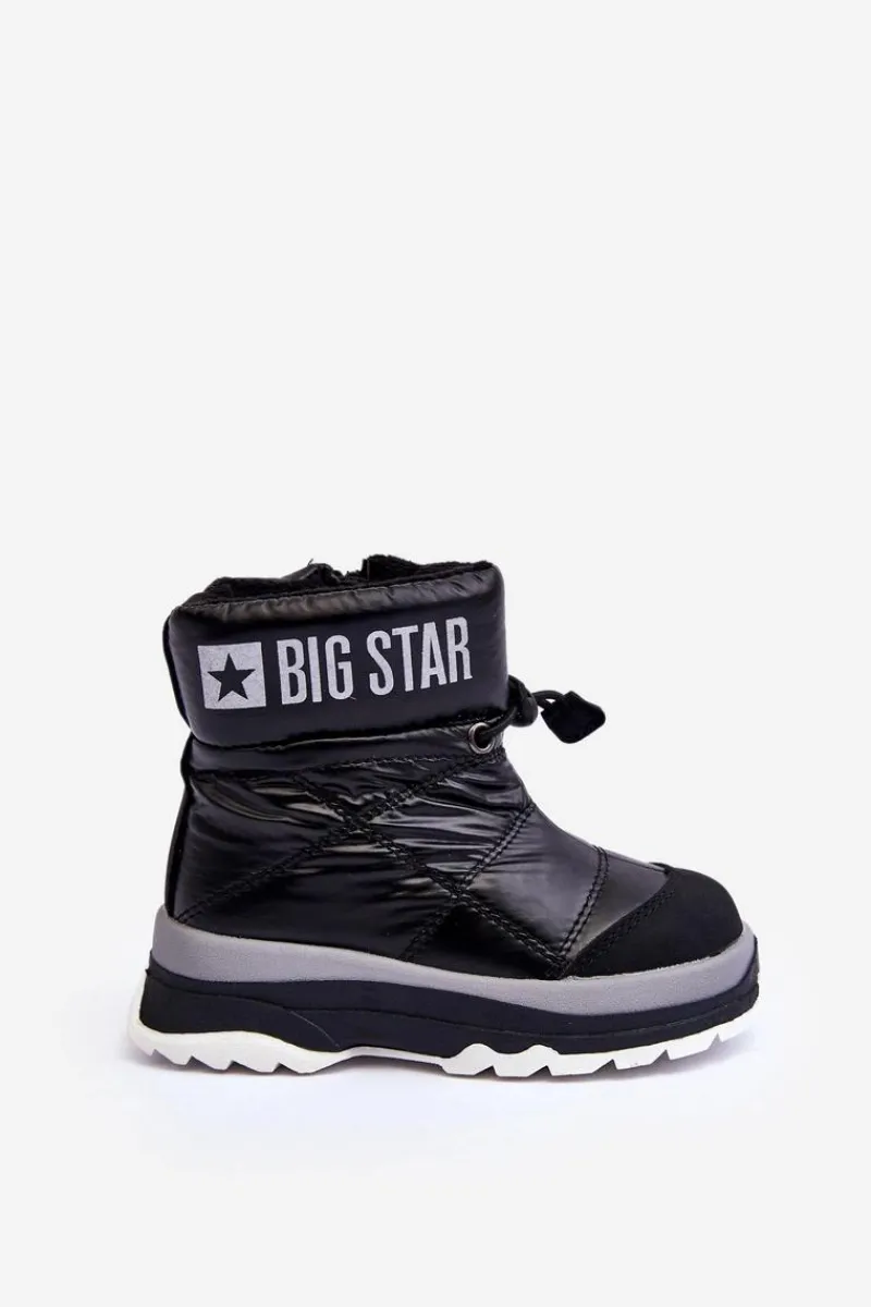 Online Śniegowce Dziecięce Ocieplane Na Suwak Czarne Big Star MM374195 Dzieci Chłopięce|Dziewczęce
