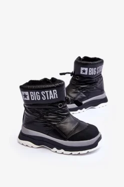 Online Śniegowce Dziecięce Ocieplane Na Suwak Czarne Big Star MM374195 Dzieci Chłopięce|Dziewczęce