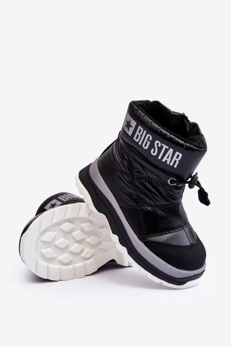 Online Śniegowce Dziecięce Ocieplane Na Suwak Czarne Big Star MM374195 Dzieci Chłopięce|Dziewczęce