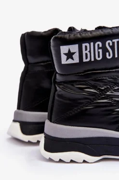 Online Śniegowce Dziecięce Ocieplane Na Suwak Czarne Big Star MM374195 Dzieci Chłopięce|Dziewczęce