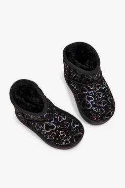 Clearance Śniegowce Dziecięce W Serduszka Czarne Calivine Dzieci Dziewczęce|Dziewczęce