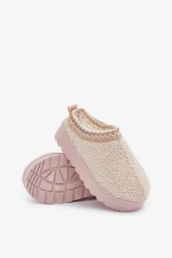 Discount Śniegowce Dziecięce Z Futerkiem Typu Baranek Jasnobeżowe Selathiel Dzieci Dziewczęce|Dziewczęce