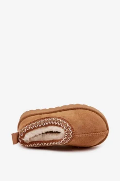 Best Boto Śniegowce Dziecięce Z Haftem Camel Prina Brązowy