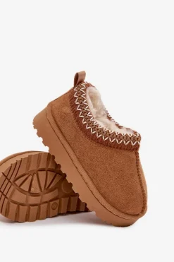 Best Boto Śniegowce Dziecięce Z Haftem Camel Prina Brązowy