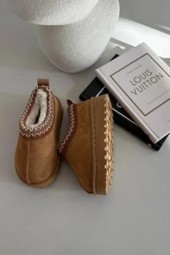 Best Boto Śniegowce Dziecięce Z Haftem Camel Prina Brązowy