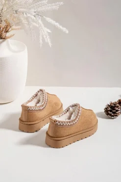 Best Boto Śniegowce Dziecięce Z Haftem Camel Prina Brązowy