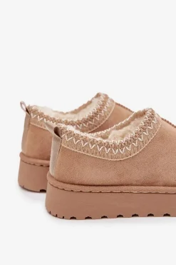 Clearance Śniegowce Dziecięce Z Haftem Beżowe Prina Dzieci Dziewczęce