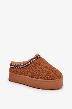 Śniegowce Damskie|Kapcie Klasyczne></noscript>Boto Śniegowce Kapcie Na Platformie Z Futerkiem Typu Baranek Camel Ovirissa