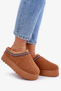 Śniegowce Damskie|Kapcie Klasyczne></noscript>Boto Śniegowce Kapcie Na Platformie Z Futerkiem Typu Baranek Camel Ovirissa