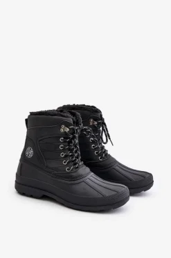 Sale Śniegowce Męskie LCJ-24-44-2872M Czarne Męskie Obuwie Trekkingowe Męskie|Botki Męskie