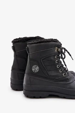 Sale Śniegowce Męskie LCJ-24-44-2872M Czarne Męskie Obuwie Trekkingowe Męskie|Botki Męskie