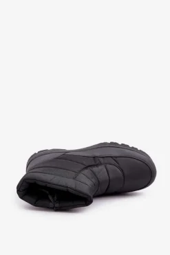 Botki Męskie></noscript>Boto Śniegowce Męskie Na Zamek Ocieplane Futerkiem Czarne Linnora