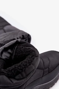 Botki Męskie></noscript>Boto Śniegowce Męskie Na Zamek Ocieplane Futerkiem Czarne Linnora