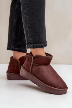 Śniegowce Damskie></noscript>D.Franklin Śniegowce Na Platformie Damskie DFSH370010 Czekoladowe Brązowy