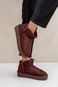 Śniegowce Damskie></noscript>D.Franklin Śniegowce Na Platformie Damskie DFSH370010 Czekoladowe Brązowy