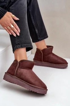 Śniegowce Damskie></noscript>D.Franklin Śniegowce Na Platformie Damskie DFSH370010 Czekoladowe Brązowy