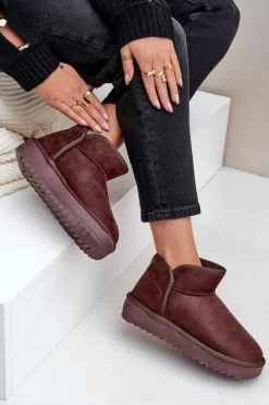 Śniegowce Damskie></noscript>D.Franklin Śniegowce Na Platformie Damskie DFSH370010 Czekoladowe Brązowy