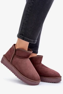 Śniegowce Damskie></noscript>D.Franklin Śniegowce Na Platformie Damskie DFSH370010 Czekoladowe Brązowy