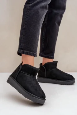 Śniegowce Na Platformie Damskie DFSH370010 Czarne Damskie Śniegowce Damskie