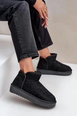 Śniegowce Na Platformie Damskie DFSH370010 Czarne Damskie Śniegowce Damskie