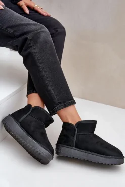 Śniegowce Na Platformie Damskie DFSH370010 Czarne Damskie Śniegowce Damskie