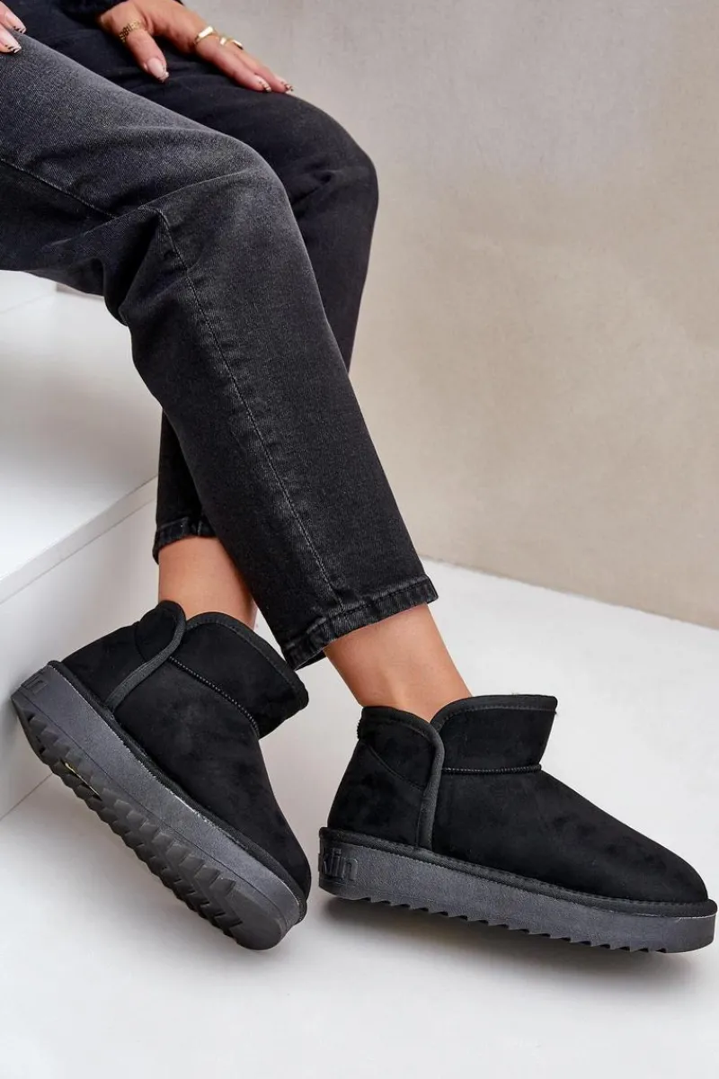 Śniegowce Na Platformie Damskie DFSH370010 Czarne Damskie Śniegowce Damskie