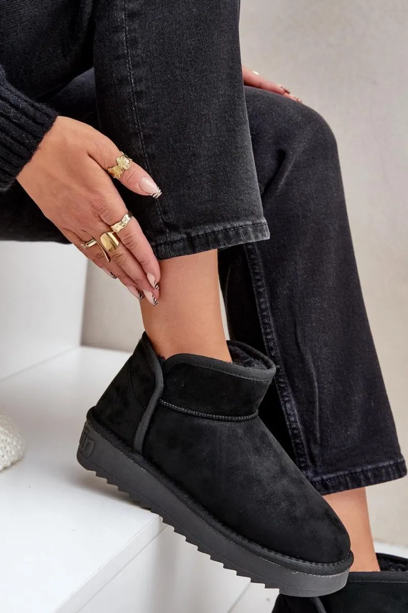 Śniegowce Na Platformie Damskie DFSH370010 Czarne Damskie Śniegowce Damskie