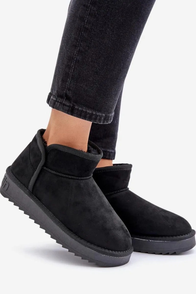 Śniegowce Na Platformie Damskie DFSH370010 Czarne Damskie Śniegowce Damskie