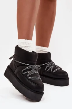 Clearance Śniegowce Na Platformie DFSH371015 Czarne Damskie Śniegowce Damskie