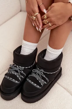 Clearance Śniegowce Na Platformie DFSH371015 Czarne Damskie Śniegowce Damskie