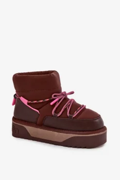 Śniegowce Damskie></noscript>D.Franklin Śniegowce Na Platformie DFSH371015 Czekoladowe Brązowy