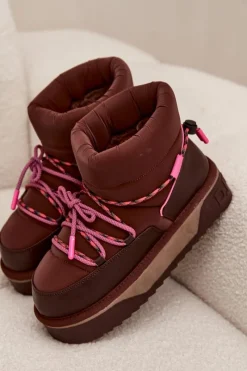 Śniegowce Damskie></noscript>D.Franklin Śniegowce Na Platformie DFSH371015 Czekoladowe Brązowy