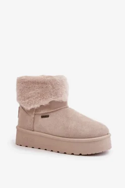 Online Big Star Shoes Śniegowce Na Platformie Z Futerkiem Big Star OO274A107 Jasnobeżowe Beżowy