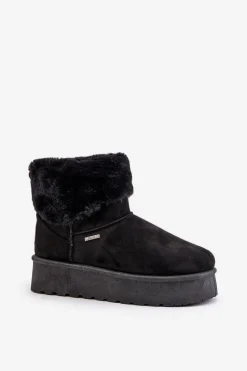 Śniegowce Na Platformie Z Futerkiem Big Star OO274A108 Czarne Damskie Śniegowce Damskie