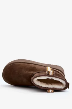 Online Śniegowce Na Platformie Ze Wzorem Ciemnozielone Udra Damskie Śniegowce Damskie