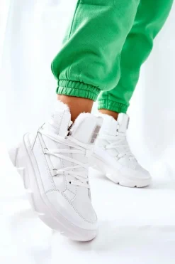 Śniegowce Damskie>Big Star Shoes Śniegowce Ocieplane Big Star II274463 Białe