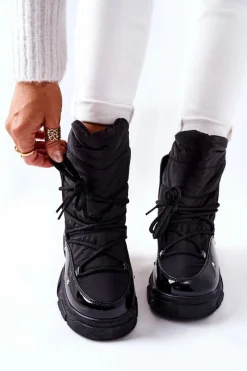 Best Śniegowce Ocieplane Futerkiem Czarne Holys Damskie Śniegowce Damskie