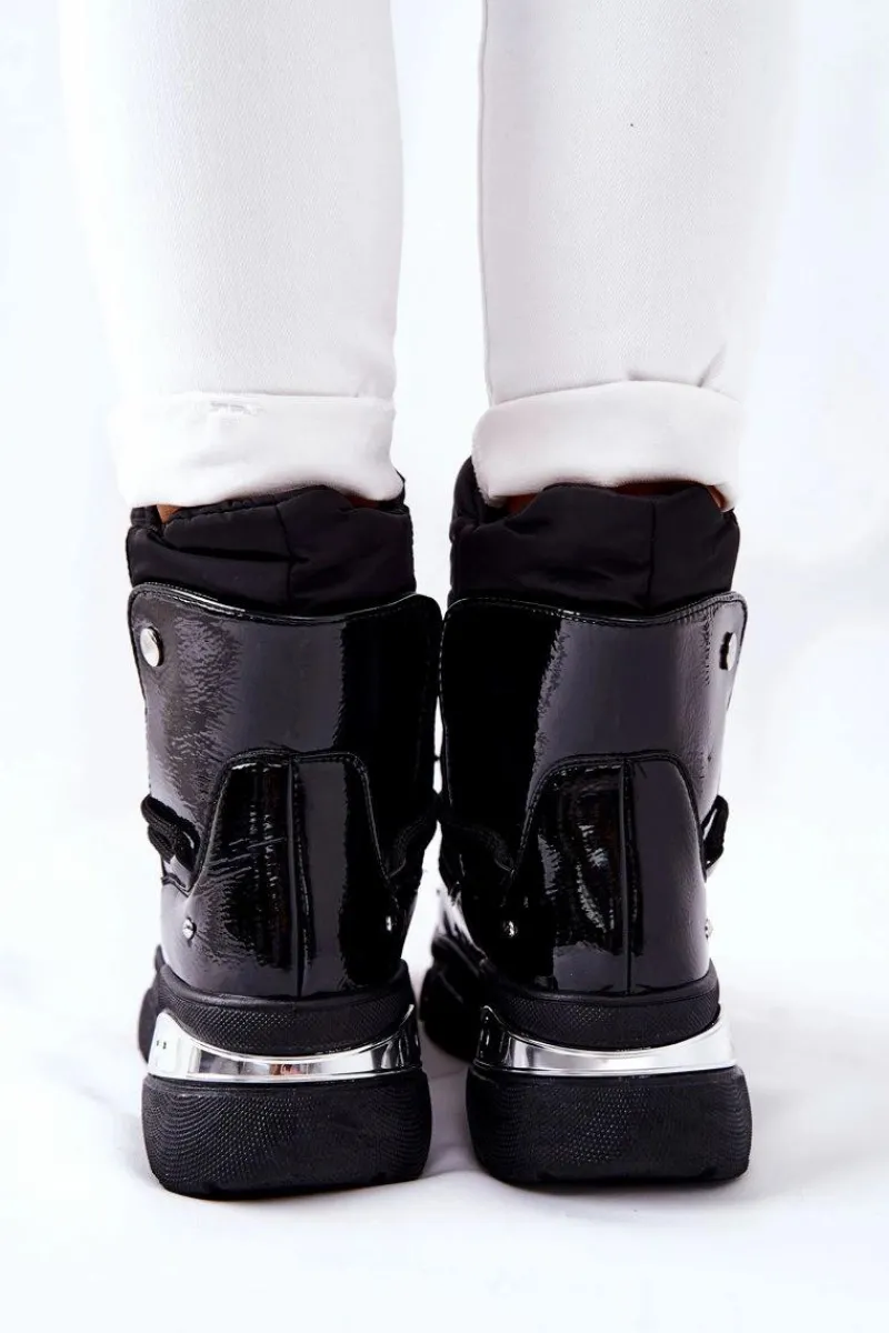 Best Śniegowce Ocieplane Futerkiem Czarne Holys Damskie Śniegowce Damskie