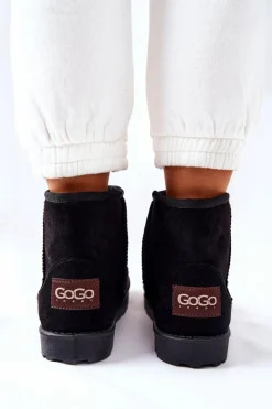 Sale Evento Śniegowce Ocieplane Futerkiem Czarne Vicandi Czarny