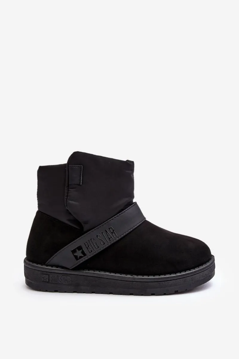 Śniegowce Damskie>Big Star Shoes Śniegowce Ocieplane Na Platformie Czarne Big Star MM274151 Czarny