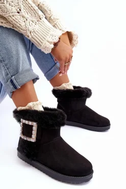 New Śniegowce Ocieplane Z Klamrą Czarne Dulca Damskie Śniegowce Damskie